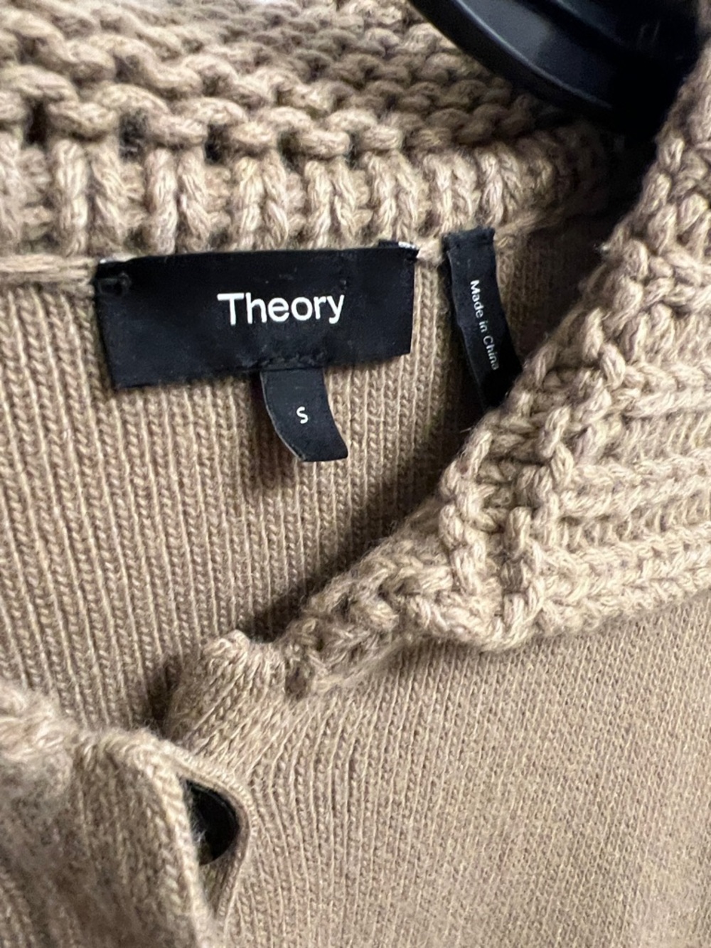 Theory Taupe Wool Cashmere Knit Jacket with Flap Pockets - Picture 2 of 4